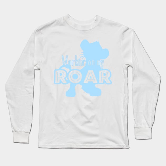 Lion King - Working on my Roar - baby blue Long Sleeve T-Shirt by Unicornarama